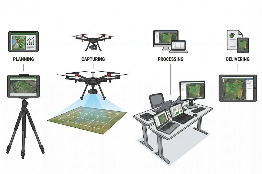 UAV Mapping Workflow: From Flight Planning to Data Output